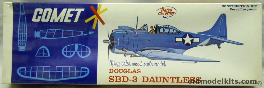 Comet Douglas SBD-3 Dauntless - 20 inch Wingspan Flying Balsa Airplane ...