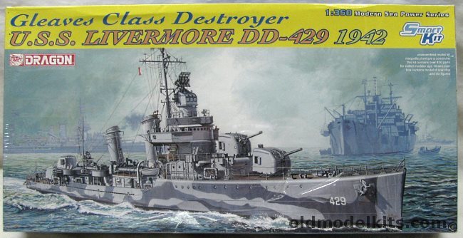 Dragon 1/350 USS Livermore DD429 1942 Gleaves Class Destroyer - Smart ...