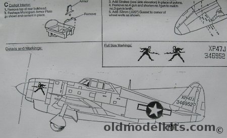 Koster 1/48 Republic XP-47J Conversion Kit - Bagged, 25