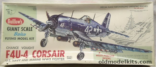 Guillows 1/16 Vought F4U-4 Corsair - 30 inch Wingspan Flying Model ...