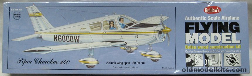 Guillows 1/18 Piper Cherokee 140 - 20 Inch Wingspan Flying Model, 307