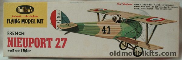 Guillows Nieuport 27 - 18 inch Wingspan Rubber Powered Balsa Wood Kit, WW-8