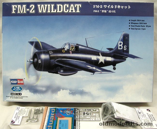 Hobby Boss 1/48 FM-2 Wildcat (F4F) + Eduard PE + Vector Prop/Spinners ...