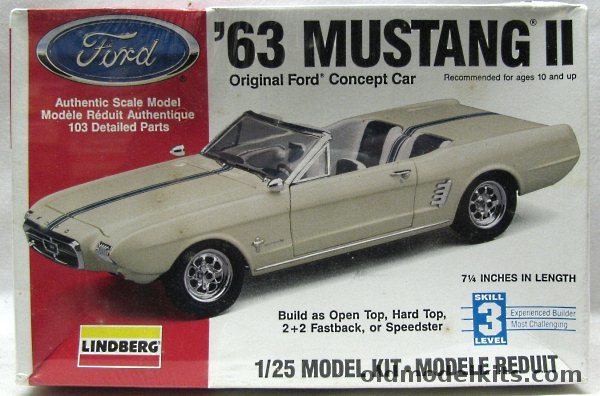 Lindberg 1/25 1963 Ford Mustang II - Original Ford Concept Car, 72169
