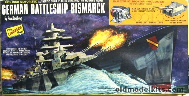 Lindberg 1/350 Motorized German Battleship Bismarck 1st Issue, 762M-500