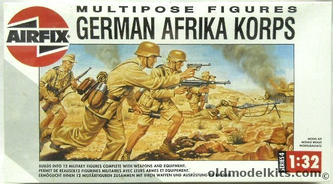 Airfix 1/32 German Afrika Korps Multipose Figures, 04581 plastic model kit