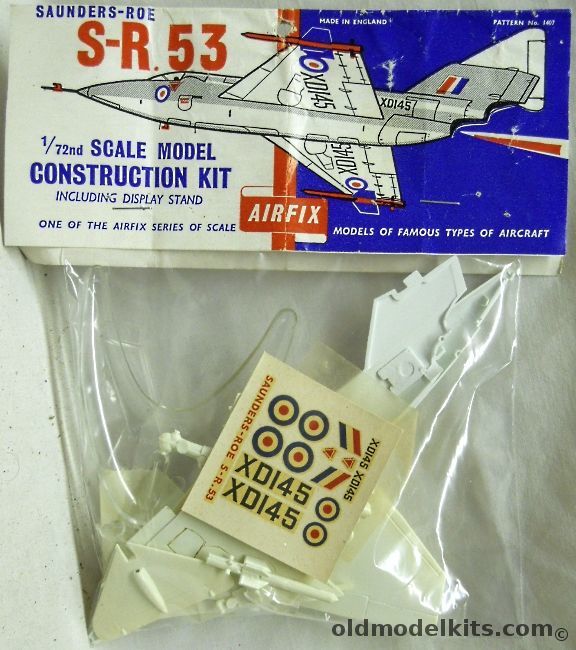 Airfix 1/72 Saunders-Roe SR-53 - Bagged Type 2 Logo - (SR53), 1407 plastic model kit