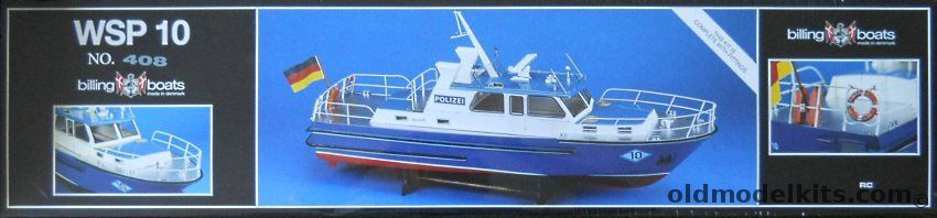 Billing Boats 1/20 WSP 10 Police Boat / Polizei Boat - With Fittings And Paint Set - 30.3 Inches Long For R/C Or Static Display, 408 plastic model kit