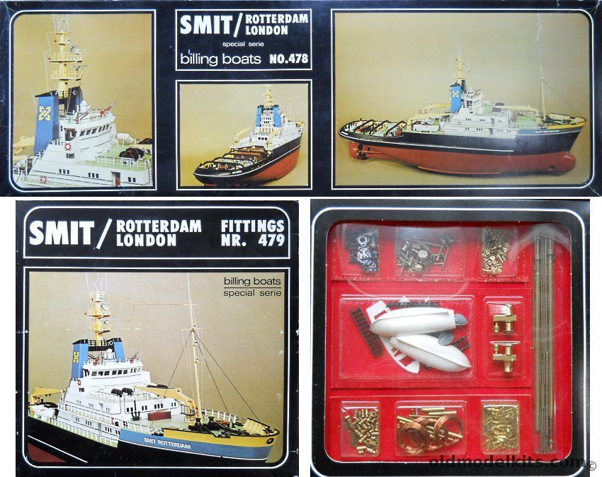 Billing Boats 1/75 Smit Rotterdam / Smit London Ocean Going Tug / Tugboat With 479 Fittings Set - 35.4 Inches Long For R/C Or Display, 478 plastic model kit