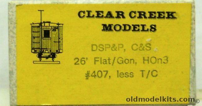Clear Creek Models 1/87 DSP&P C&S 26 Foot Flat/Gondola HOn3 Narrow Gauge - HO  Scale Craftsman Kit, 407 plastic model kit