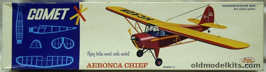 Comet Aeronca Chief - 54 inch Wingspan for R/C for Free Flight, 3506