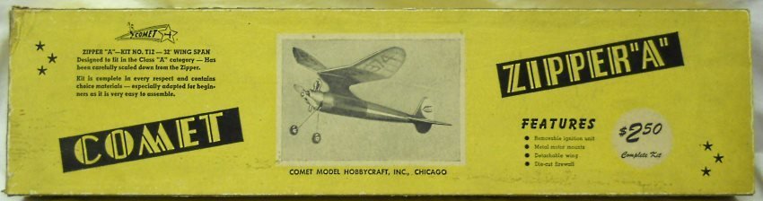 Comet Zipper A Class A Gas Free Flight Aircraft With 32 Inch Wingspan, T12