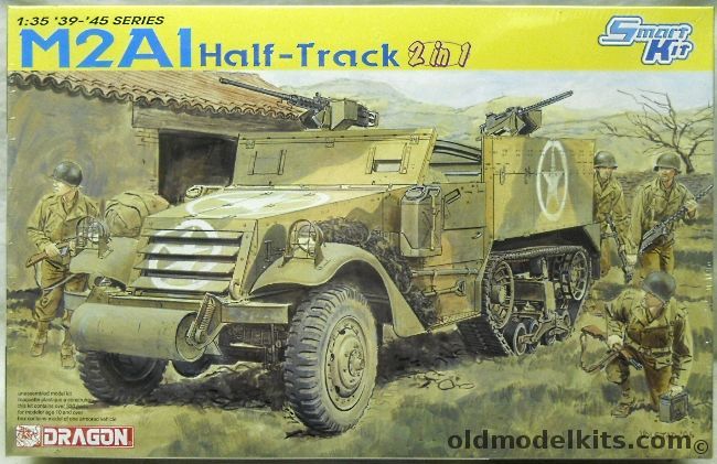 Dragon 1/35 M2A1 Half Track Smart Kit - Builds M2 Or M2A1 Versions, 6329 plastic model kit