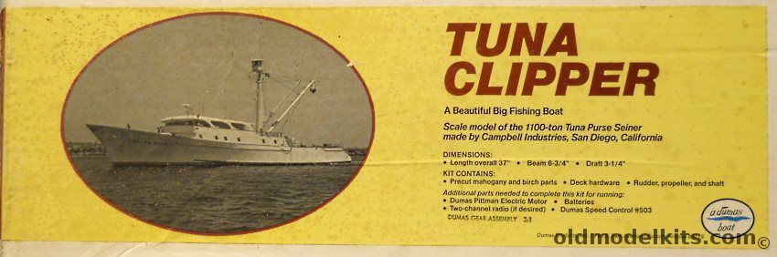 Dumas Tuna Clipper Tuna Purse Seiner - 37 Inches Long for R/C or Display, TC-37 plastic model kit