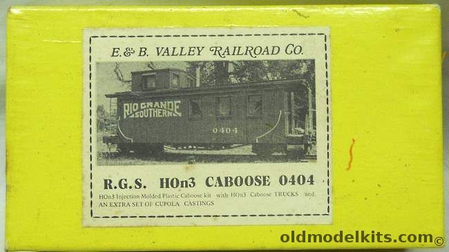E&B Valley Railroad Co 1/87 RGS Rio Grande Southern Caboose 0404 With Trucks HOn3 Narrow Gauge plastic model kit