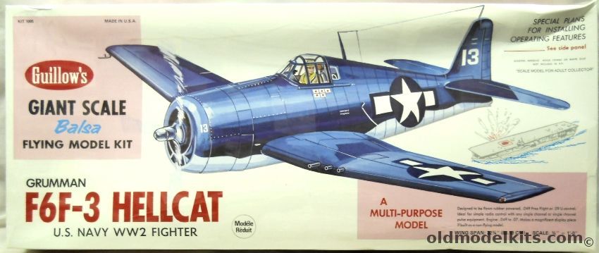 Guillows Grumman F6F-3 Hellcat - 32.75 Inch Wingspan For R/C ...