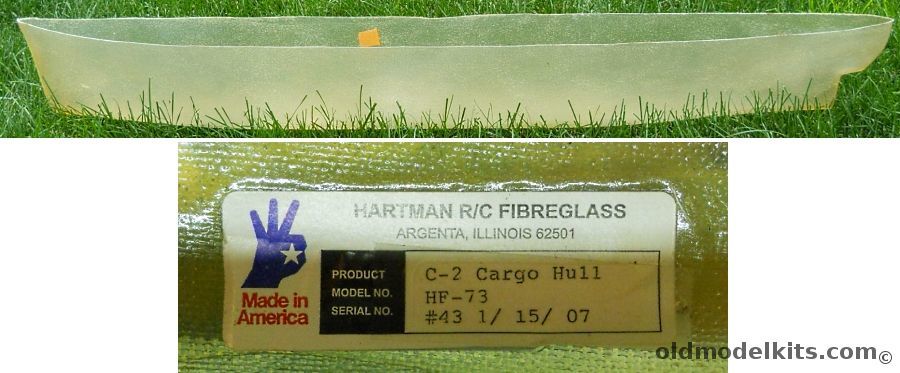 Hartman 1/96 C-2 Cargo American Scout 50 Inch Long Fiberglass Hull, HF-73 plastic model kit