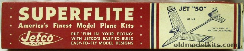 Jetco Jet 50 - 22 Wing Span for Jetex Engine, J-3 plastic model kit