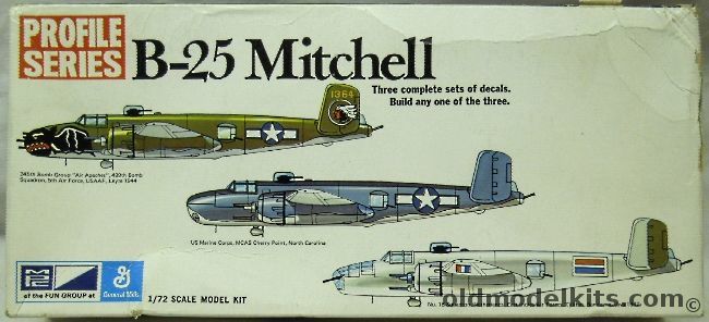 MPC 1/72 B-25 Mitchell Profile Series - 345th BG Air Apaches 409th BS 5th AF Leyte / US Marines Cherry Point / No 18 Sq Netherlands East Indies AF - (Airfix Molds), 2-1506-150 plastic model kit