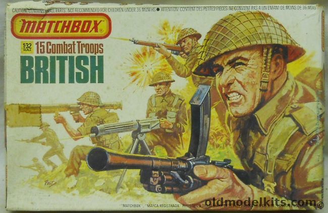 Matchbox 1/32 15 British Combat Troops - World War II, P-6002 plastic model kit