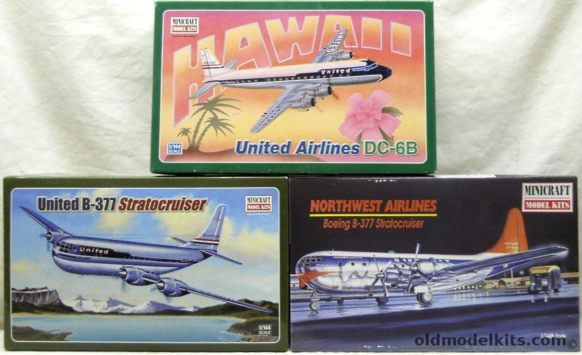 Minicraft 1/144 DC-6B United Airlines / Boeing B-377 Stratocruiser Northwest Airlines / Boeing B-377 Stratocruiser United Airlines plastic model kit