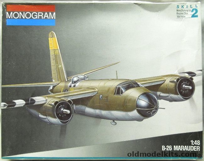 Monogram 1/48 B-26 Marauder With Quickboost Engines - The Yankee Guerrilla 555 Bomb Squadron 386 Bomb Group, 5506 plastic model kit