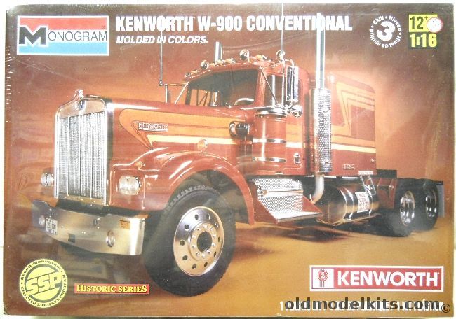 Monogram 1/16 Kenworth W-900 Conventional Semi Tractor Truck, 85-2501 plastic model kit