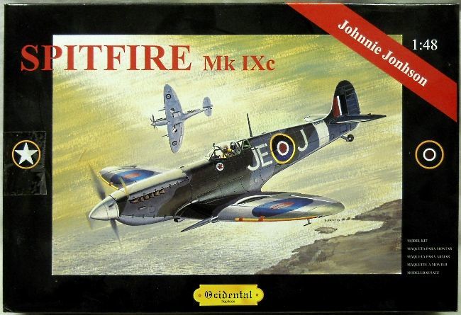 Ocidental 1/48 Spitfire Mk IXc - Ace Johnnie Johnson RCAF Kenley Wing / USAAF 52nd Fighter Group 12th Army Air Force, 0212 plastic model kit
