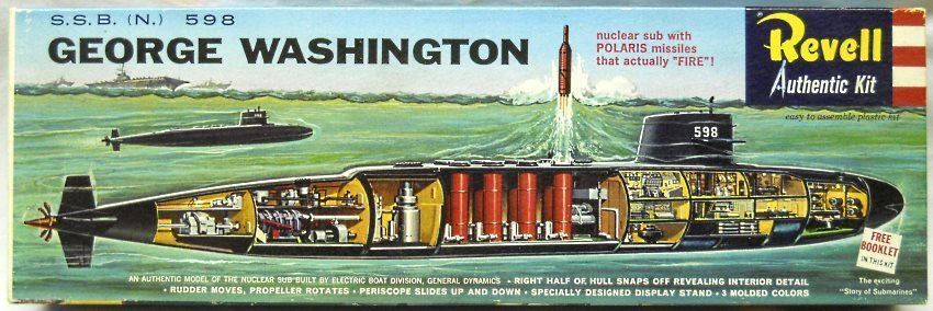 Revell 1/261 George Washington SSBN-598 Nuclear Powered Polaris Missile ...