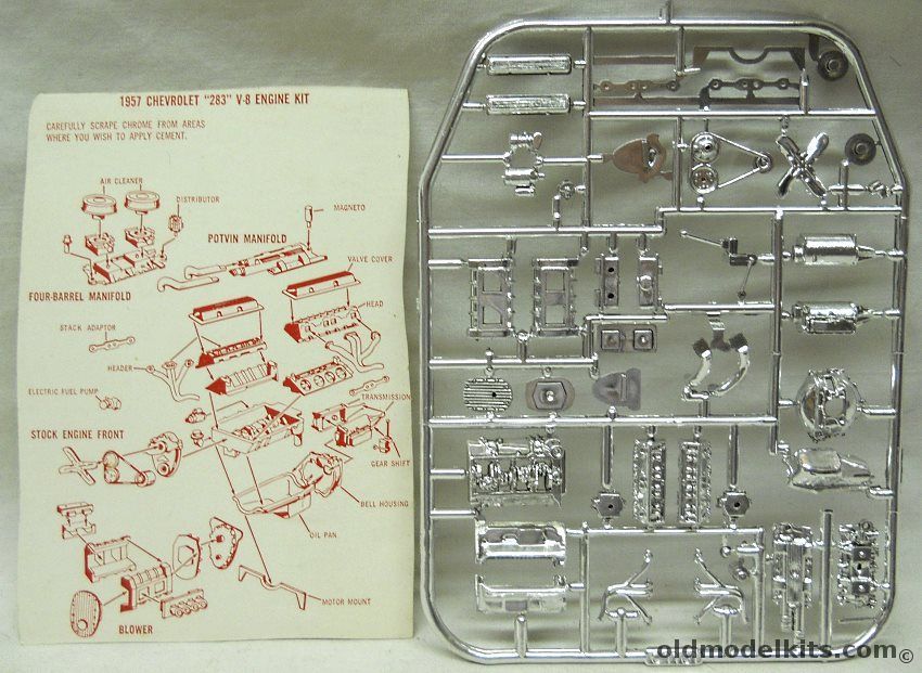 Revell 1/25 1957 Chevrolet 283 V-8 Engine - Bagged, C1101 plastic model kit