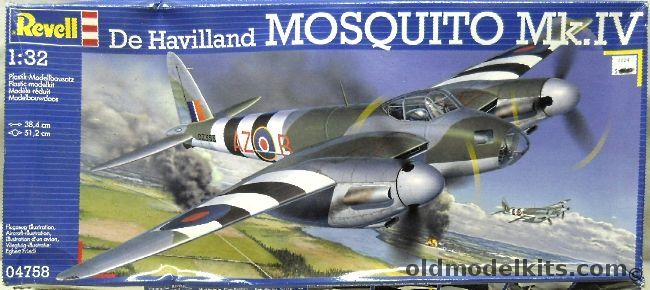 Revell 1/32 DeHavilland Mosquito Mk IV Bomber - USAAF or RAF, 04758 plastic model kit