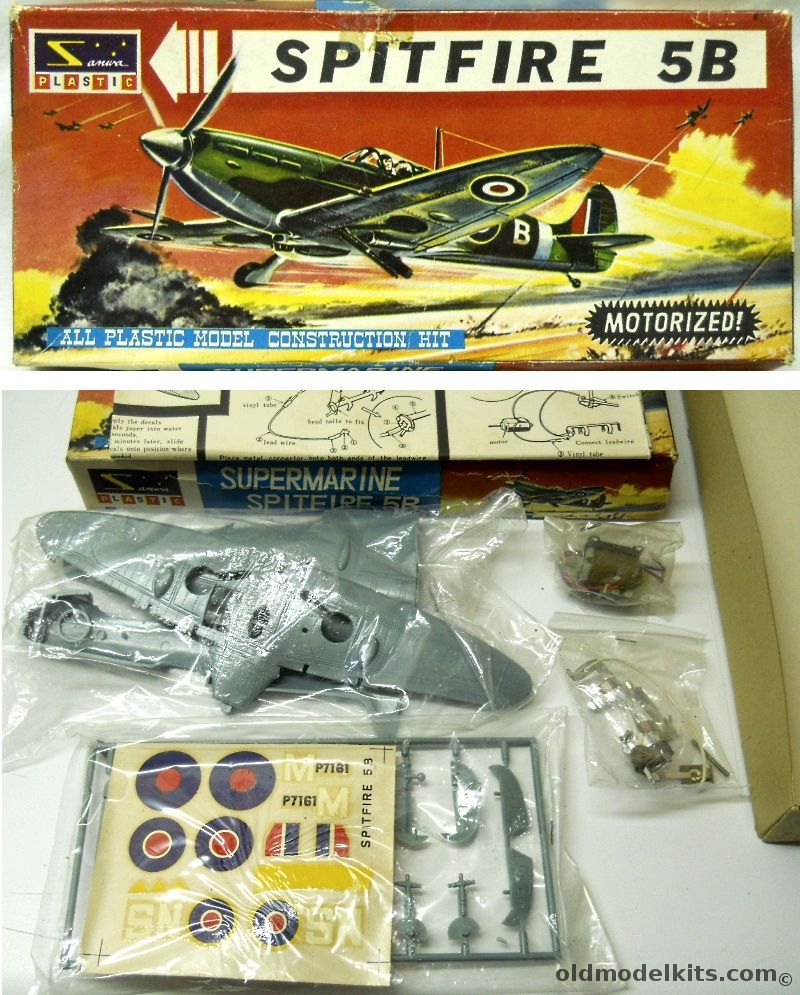 Sanwa 1/50 Spitfire 5B Motorized, 158 plastic model kit