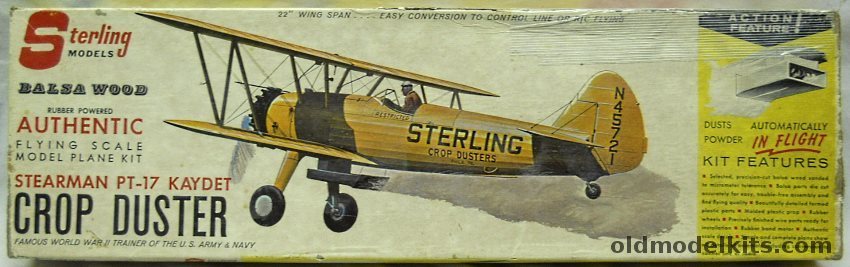 Sterling Stearman PT-17 Kaydet Dusts Crops in Flight - 22 Inch Wingspan ...