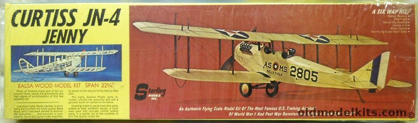 Sterling 1/16 Curtiss JN-4 Jenny - 32 Inch Wingspan RC / Control Line / Free Flight Flying Model Airplane, E1 plastic model kit