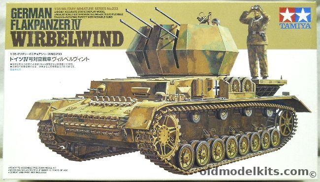 Tamiya 1/35 Flakpanzer IV Wirbelwind Quad 20mm, 35233 plastic model kit