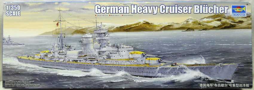 Trumpeter 1/350 German Blucher Heavy Cruiser With Wood Hunter Wooden ...