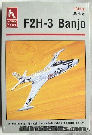Hobby Craft 1/72 TWO F2H-3 Banjo - (F2H3) - VF-194 CVA-33 in 1957 / VF-41 in 1952, HC1378 plastic model kit