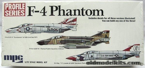 MPC 1/72 McDonnell F-4 Phantom Profile Series - F-4B/C/D/E & J - Phantom Thunderbirds/VF-11 or USAF Vietnam, 2-1508-150 plastic model kit