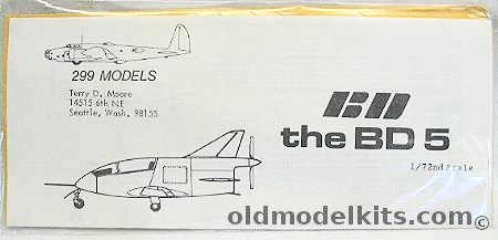 299 Models 1/72 Bede BD-5 - Bagged, 001 plastic model kit