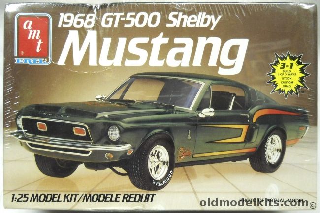 AMT 1/25 1968 Ford Shelby GT-500 Mustang - 3 in 1 - Stock / Custom / Drag, 6541 plastic model kit