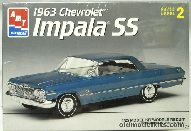 AMT 1/25 1963 Chevrolet Impala SS - 409 Super Sport - Two-Door Hardtop - Stock or Custom, 8321 plastic model kit