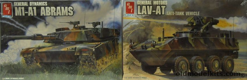 AMT 1/35 M1 Abrams Main Battle Tank And LAV-AT Anti-Tank Vehicle, 8675 plastic model kit