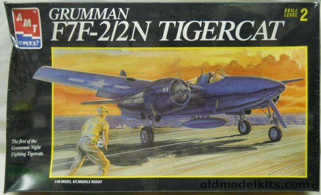 AMT 1/48 Grumman F7F-2/2N Tigercat - Nightfighter VF(N)-52 and Naval Air Test Aircraft - (F7F2), 8844 plastic model kit