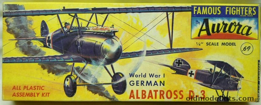 Aurora 1/48 Albatross D-3 - (Albatros DIII), 104-69 plastic model kit