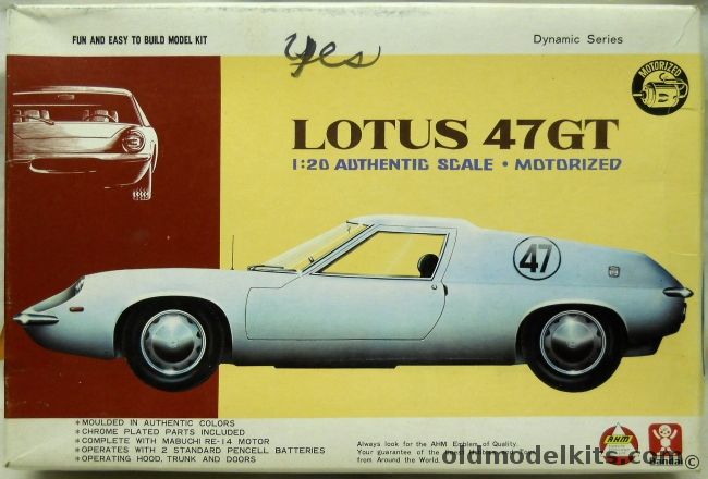 Bandai 1/20 Lotus 47GT Motorized, K112-598 plastic model kit