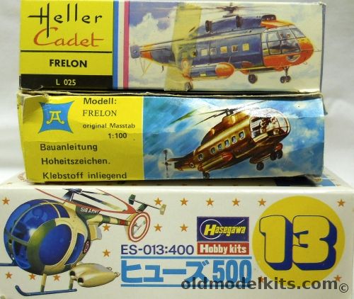 Heller 1/100 TWO SA-3200 Frelon Cadet Issue And Hasegawa Egg Plane Series Hughes 500, L025 plastic model kit