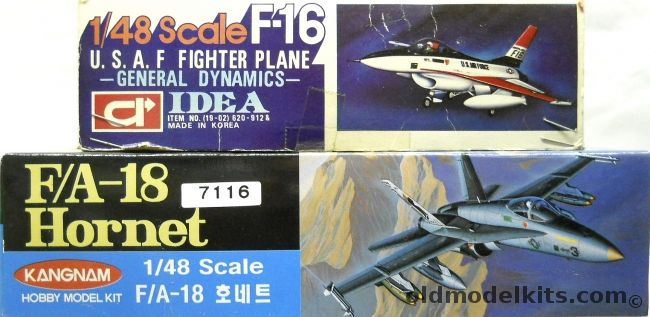 Idea 1/48 General Dynamics F-16 and Kangnam F/A-18 Hornet, 19-02 plastic model kit