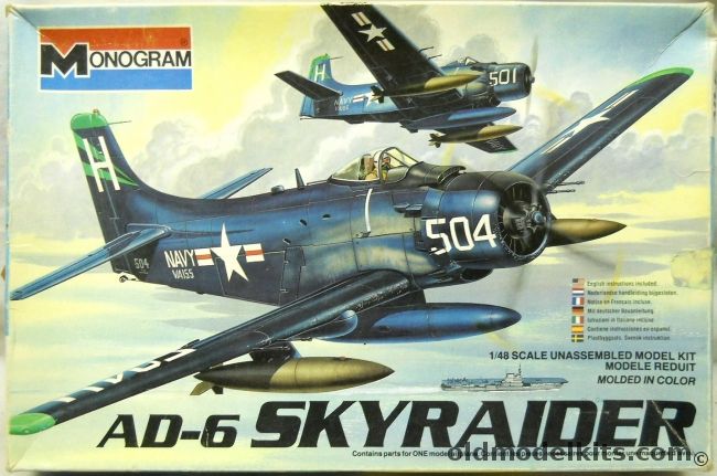 Monogram 1/48 AD-6 Skyraider, 5429 plastic model kit