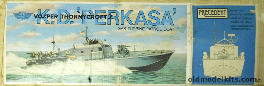 Precedent 1/32 Vosper Thornycraft K.D. Perkasa Gas Turbine Patrol Boat Fibreglass Hull Issue - 37 Inch Long Radio Controlled Boat Kit - (ex Modav) plastic model kit