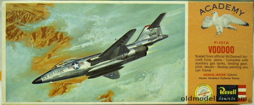 Revell 1/75 Mc Donnell F-101A Voodoo With Stamp - Master Modelers Club / Academy Issue, H128-79 plastic model kit